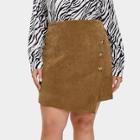 Shein Plus Buttoned Wrap Corduroy Skirt