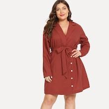 Shein Plus Self Belted Wrap Coat