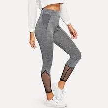 Shein Fishnet Panel Marled Leggings