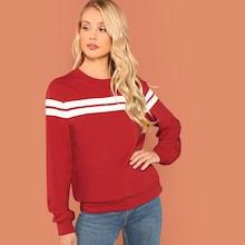 Shein Varsity Striped Pullover