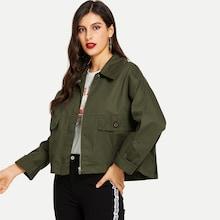 Shein Solid Crop Jacket