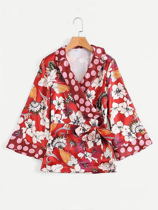 Shein Florals Wrap Top