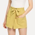 Shein Solid Self Tie Skort