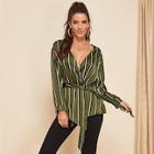 Shein Waist Belted Striped Top