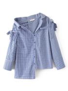 Shein 2 In 1 Asymmetrical Gingham Blouse