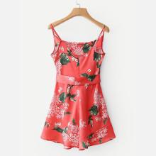 Shein Random Florals Belted Romper