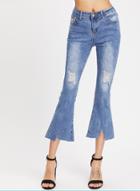 Shein Ripped Detail Flare Jeans