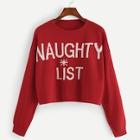 Shein Plus Christmas Lettering Sweater