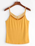 Shein Mustard Strappy Neck Cami Top