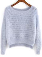Shein Light Purple Round Neck Dip Hem Sweater