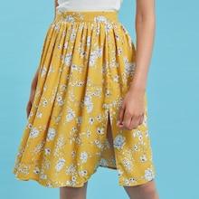 Shein Side Slit Floral Midi Skirt