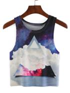 Shein Galaxy Print Crop Tank Top