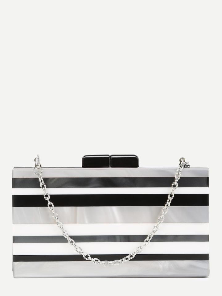 Shein Color Block Pmma Square Evening Bag