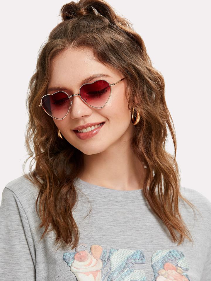 Shein Heart Lens Ombre Sunglasses