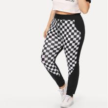 Shein Plus Plaid Tie Waist Pants