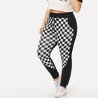 Shein Plus Plaid Tie Waist Pants