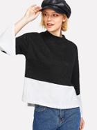 Shein Two Tone Slit Side Knit Tee