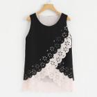 Shein Scallop Laser Cut Overlap Top
