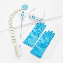 Shein Girls Hair Extension & Crown & Magic Wand & Gloves 5pcs