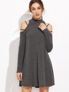 Shein Ribbed Knit Strappy Cold Shoulder Dress