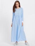 Shein Slogan Print Pocket Detail Abaya Dress