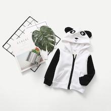 Shein Toddler Girls Panda Embroidered Hooded Jacket