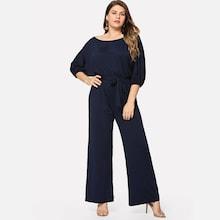 Shein Plus Scoop Neck Solid Jumpsuit