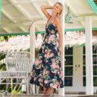 Shein All Over Botanical Print Dress