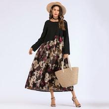 Shein Floral Pattern Contrast Longline Dress