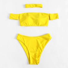 Shein Bardot Bikini Set With Choker