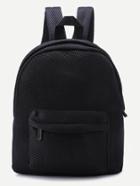 Shein Black Front Zipper Nylon Mesh Backpack