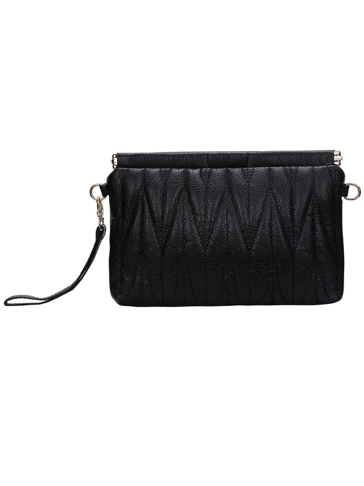 Shein Black Spiraea Pu Satchel Bag
