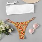 Shein Bandeau With Random Floral Bikini Set