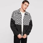 Shein Men Cut-and-sew Raglan Sleeve Windbreaker Jacket