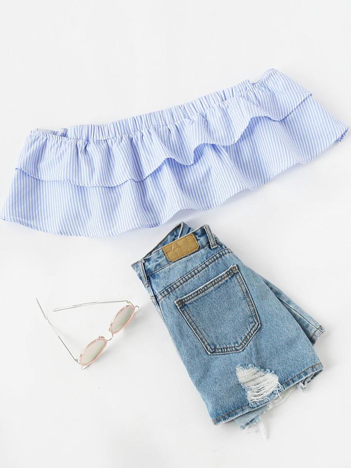 Shein Bandeau Layered Crop Top