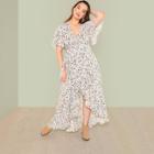 Shein Plus Puff Sleeve Floral Dress