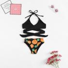 Shein Girls Pineapple Print Wrap Bikini Set