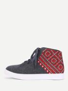 Shein Aztec Pattern High Top Tweed Trainers