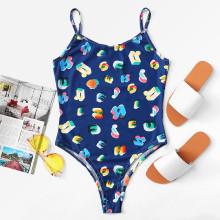 Shein Letter Print Cami Bodysuit
