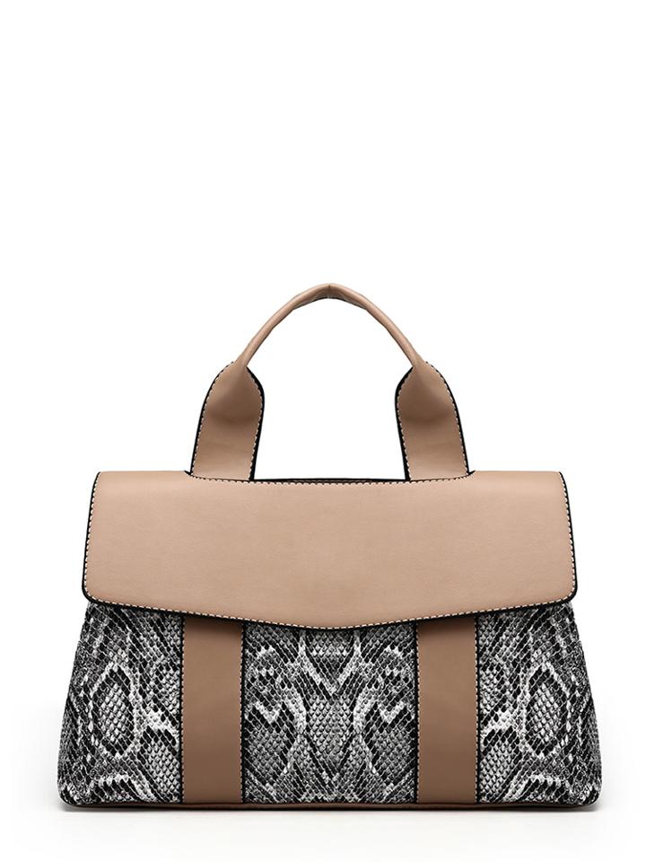 Shein Snakeskin Print Flap Grab Bag