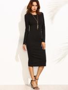 Shein Split Back Below-knee Hemlines Sheath Dress