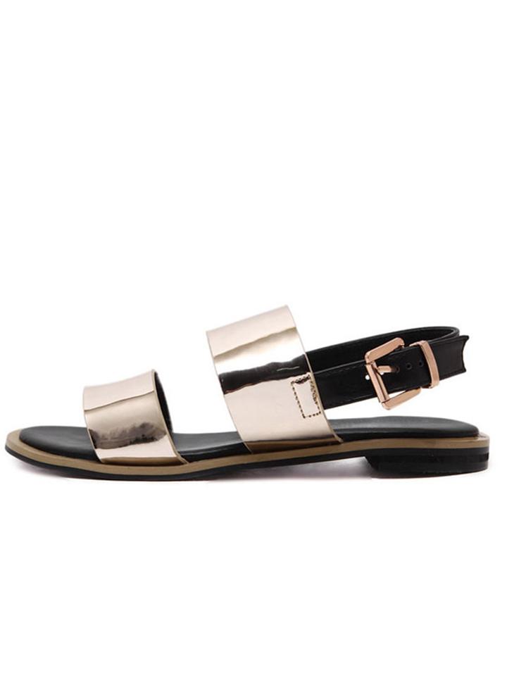 Shein Gold Metallic Open Toe Sandals