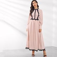 Shein Contrast Lace Two Tone Flare Dress