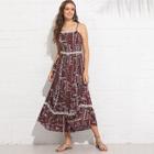 Shein Contrast Lace Insert Cami Dress