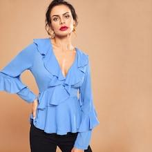 Shein Ruffle Detail Peplum Top