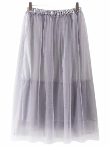 Shein Purple Elastic Waist Gauze Flare Skirt
