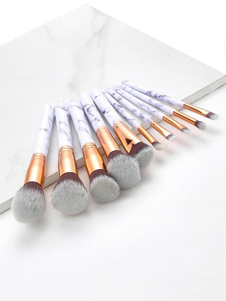 Shein Marble Pattern Handle Brush Set 10pcs