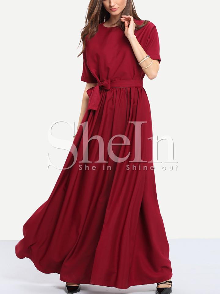 Shein Tie Waist Maxi Dress
