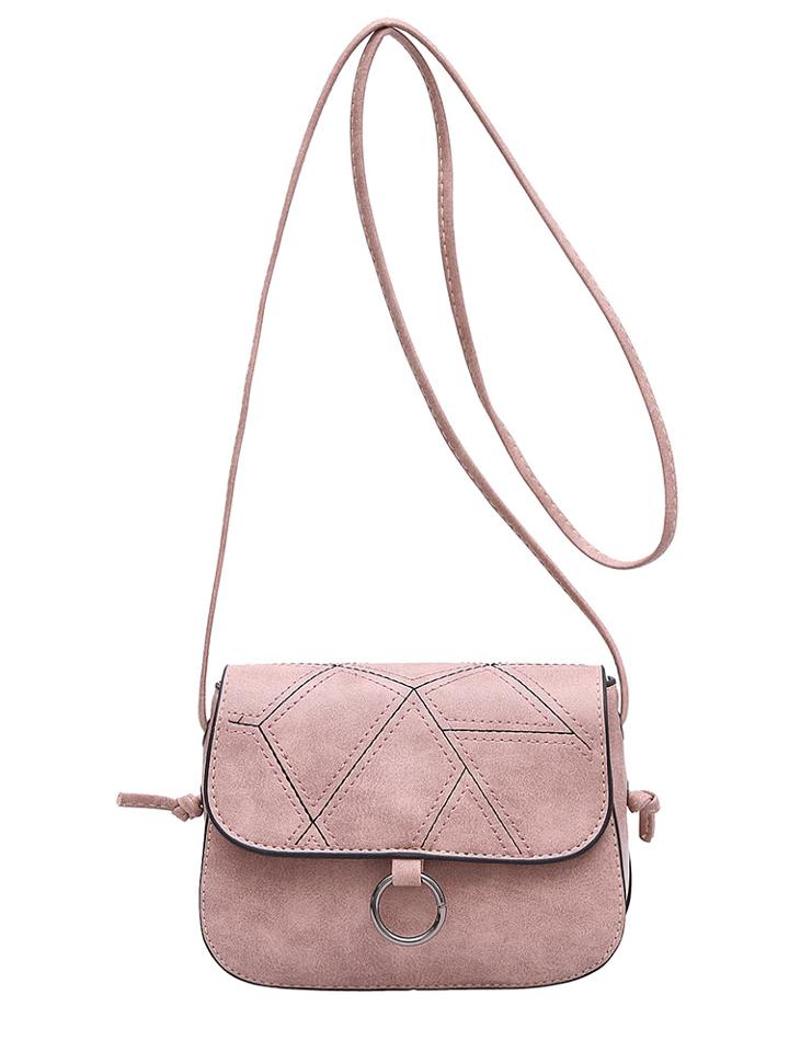 Shein Ring Detail Flap Pu Bag