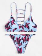 Shein Ladder Cut Out Jungle Bikini Set